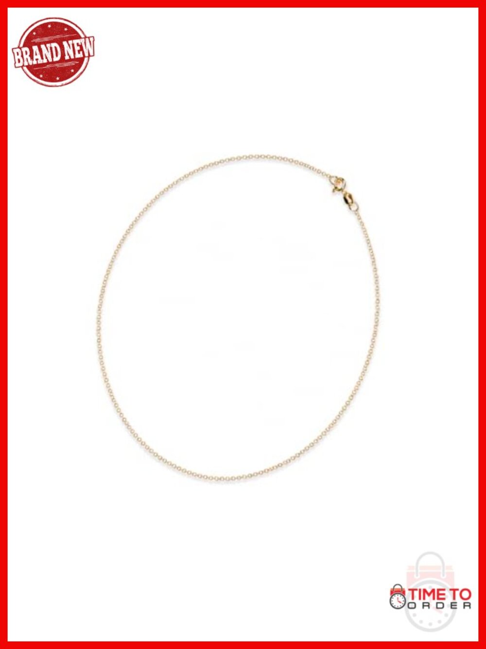 14K Gold-Plated Over 925 Sterling Silver Rolo Chain Necklace 18 Inch Spring